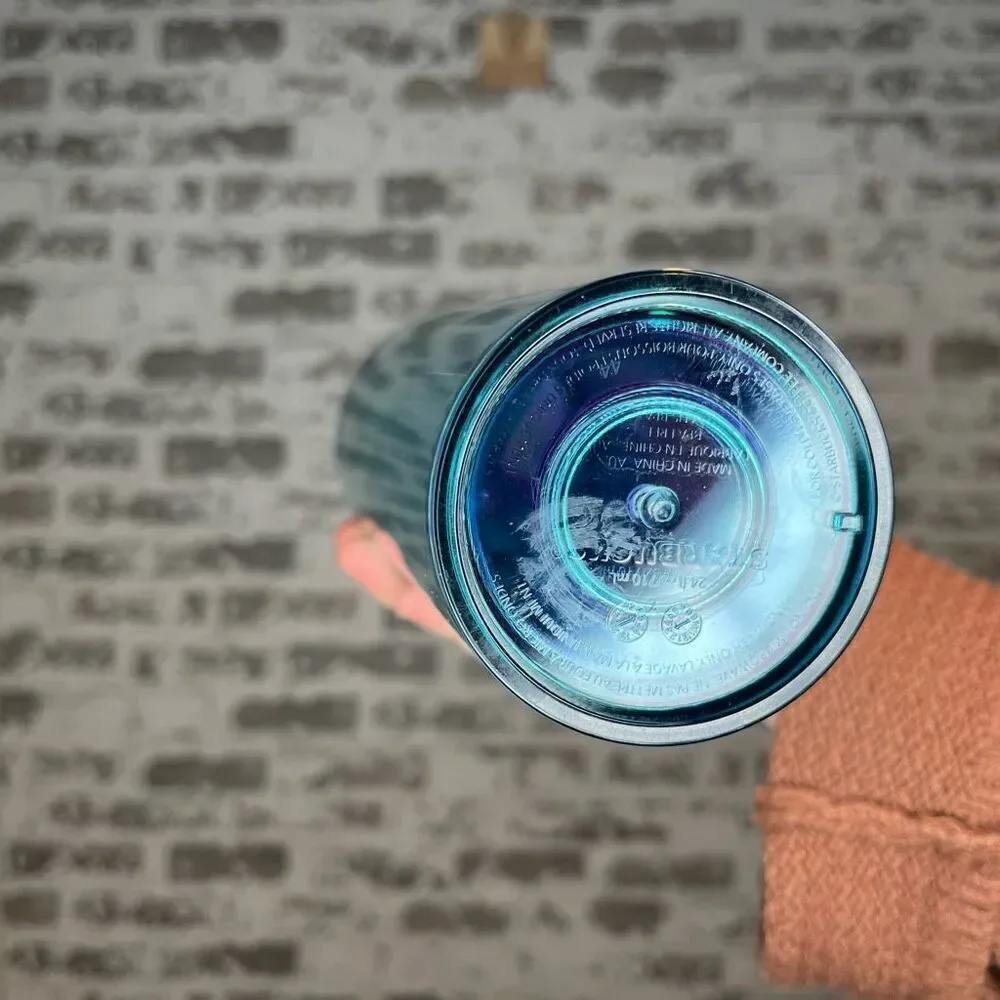 Starbucks | blue travel cup with lid and straw